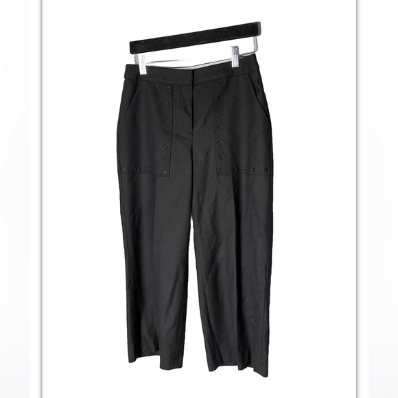 brooks brother red fleece Pants women’s  side patch pockets wool Sz 4 Cropped - Picture 2 of 16